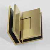 Forge Frameless Shower Hinge Heavy Duty Adjustable Glass to Glass 90 Degrees - Brushed Brass